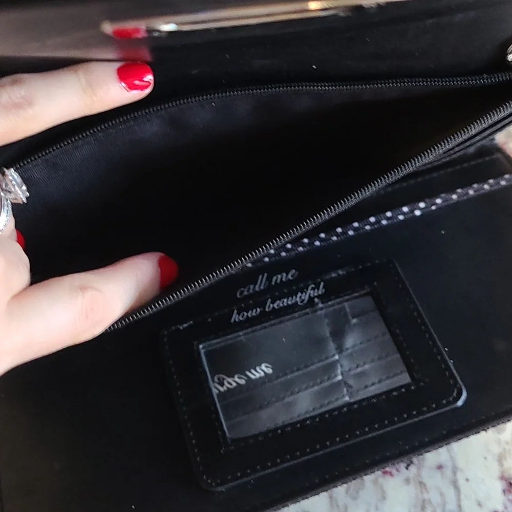 NWOT White House Black Market Black Snakeskin Evening Clutch - Picture 9 of 16